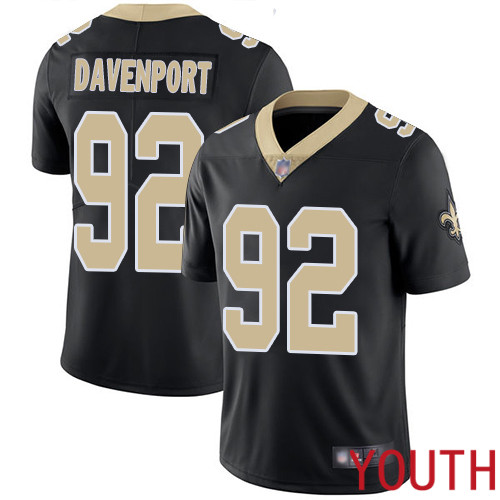 New Orleans Saints Limited Black Youth Marcus Davenport Home Jersey NFL Football #92 Vapor Untouchable Jersey